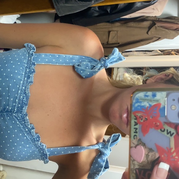 Billabong comfy jean dress with polka dots - Picture 2 of 3